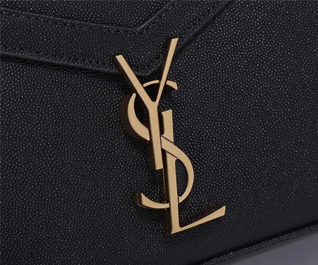 Saint Laurent Loulou Sac tote en cuir texturé noir avec anse supérieure 14