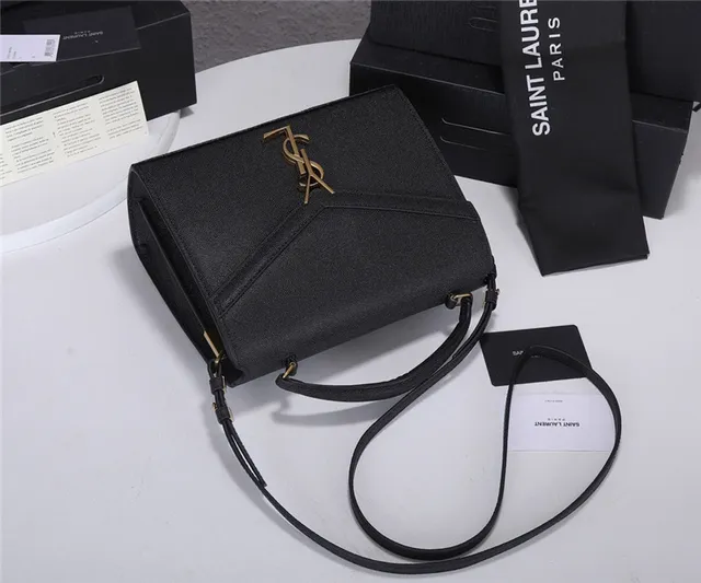 Saint Laurent Loulou Sac tote en cuir texturé noir avec anse supérieure 16