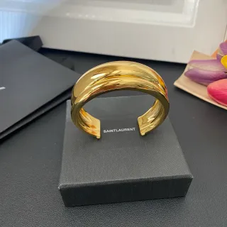 Saint Laurent Loulou 雕塑双层抛光金手链