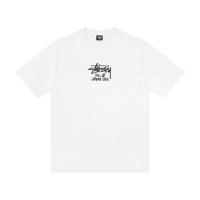 Stussy Stock Logo White and Black T-Shirt 3