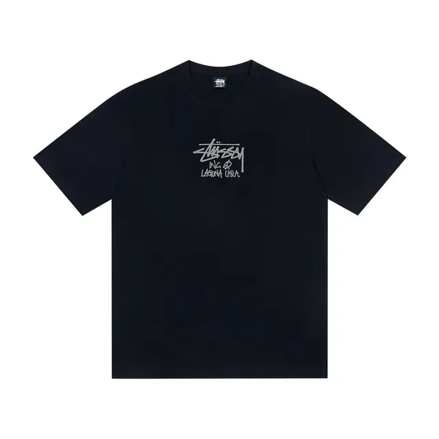 Stussy Stock Logo White and Black T-Shirt 5
