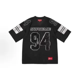 Supreme Maillot Maille Noir Argenté V-Neck