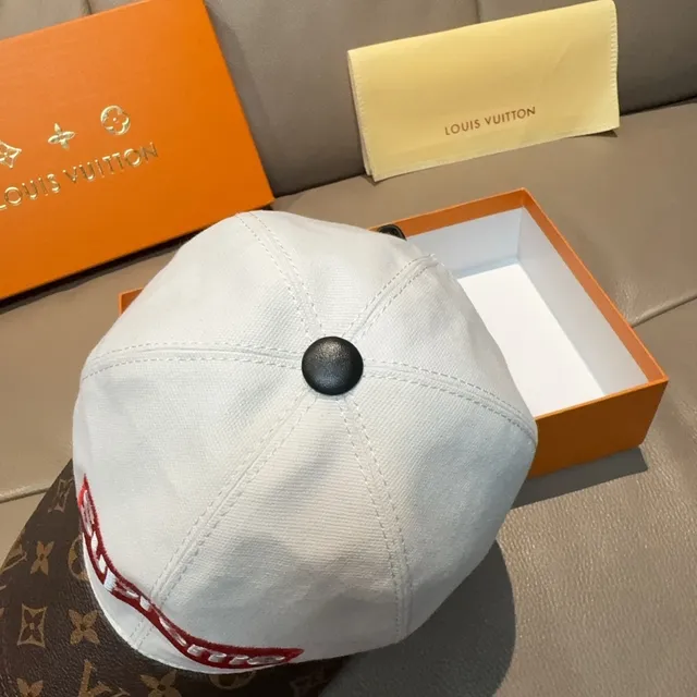 Supreme Box Logo White and Monogram Brown Baseball Cap 6