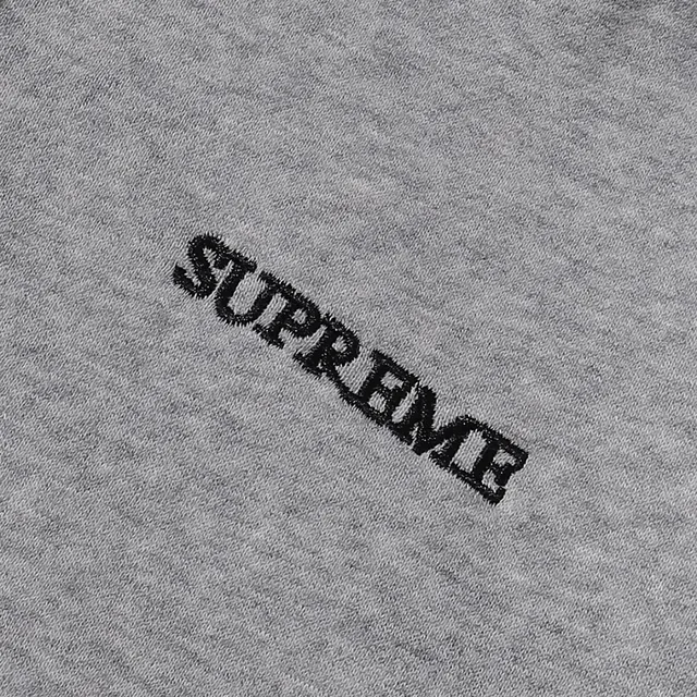 Supreme Full-Zip Navy Gray Embroidered Chest Logo Hoodie 6