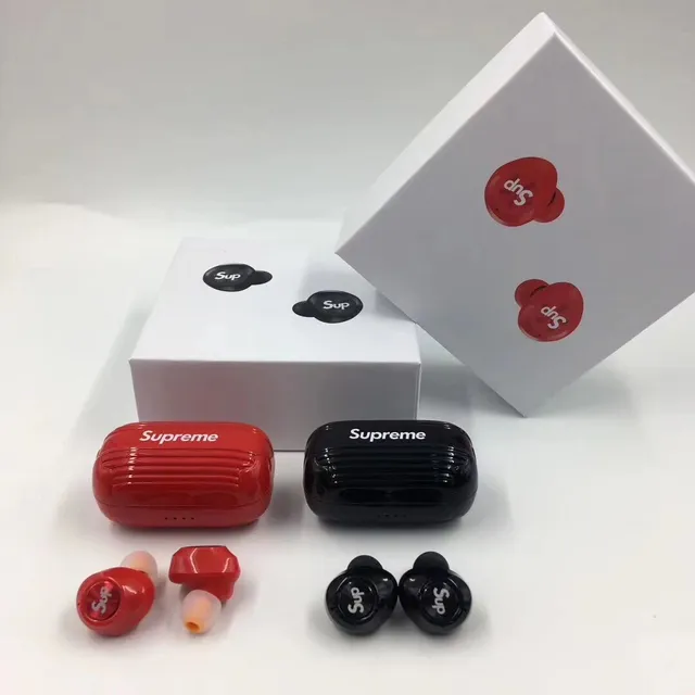 Supreme Red Black Glossy Finish Stemless Silhouette TWS Earbuds 11
