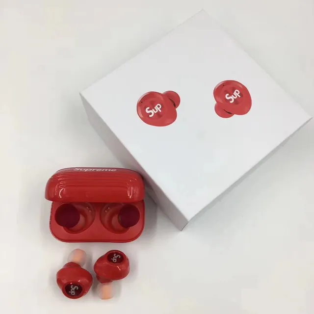 Supreme Red Black Glossy Finish Stemless Silhouette TWS Earbuds 12
