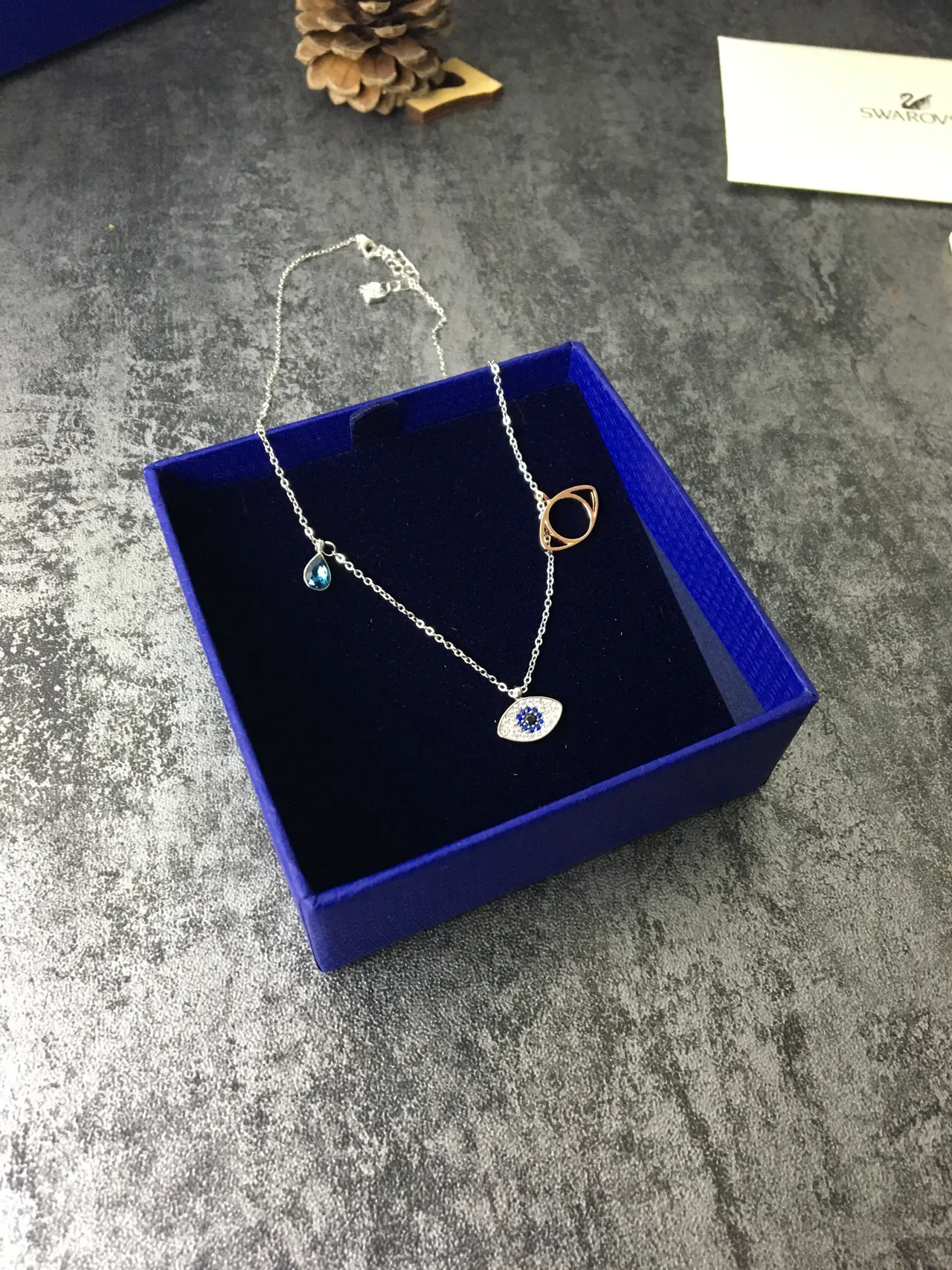 Swarovski ইভিল আই পাভে ক্রিস্টাল নেকলেস 2