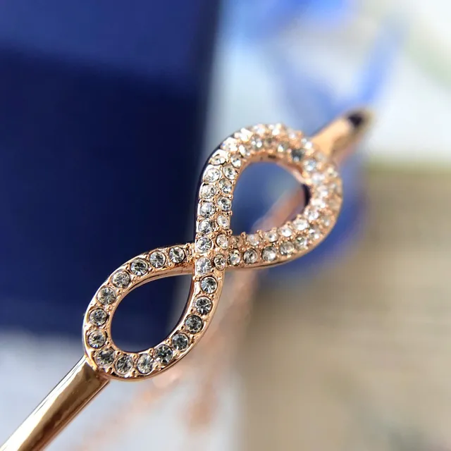 Swarovski infinito pavê cristal tom rosa dourado pulseira 2