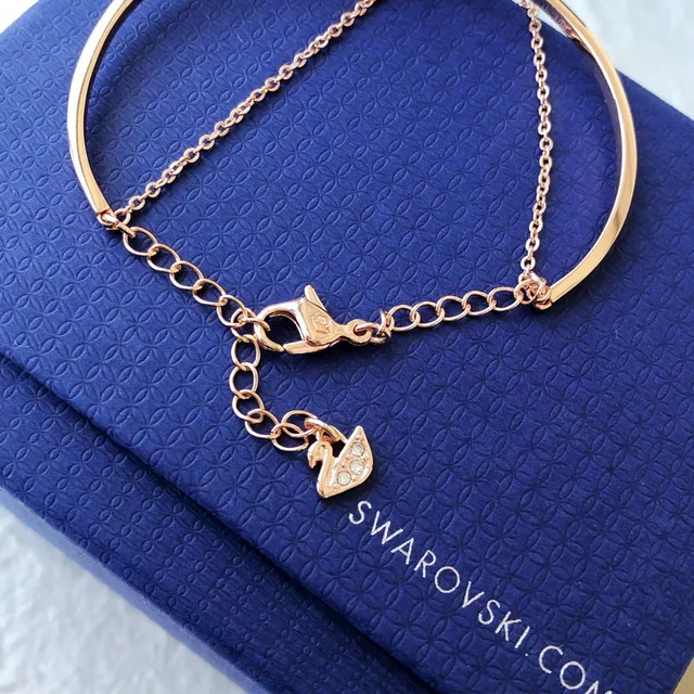 Swarovski infinito pavê cristal tom rosa dourado pulseira 4