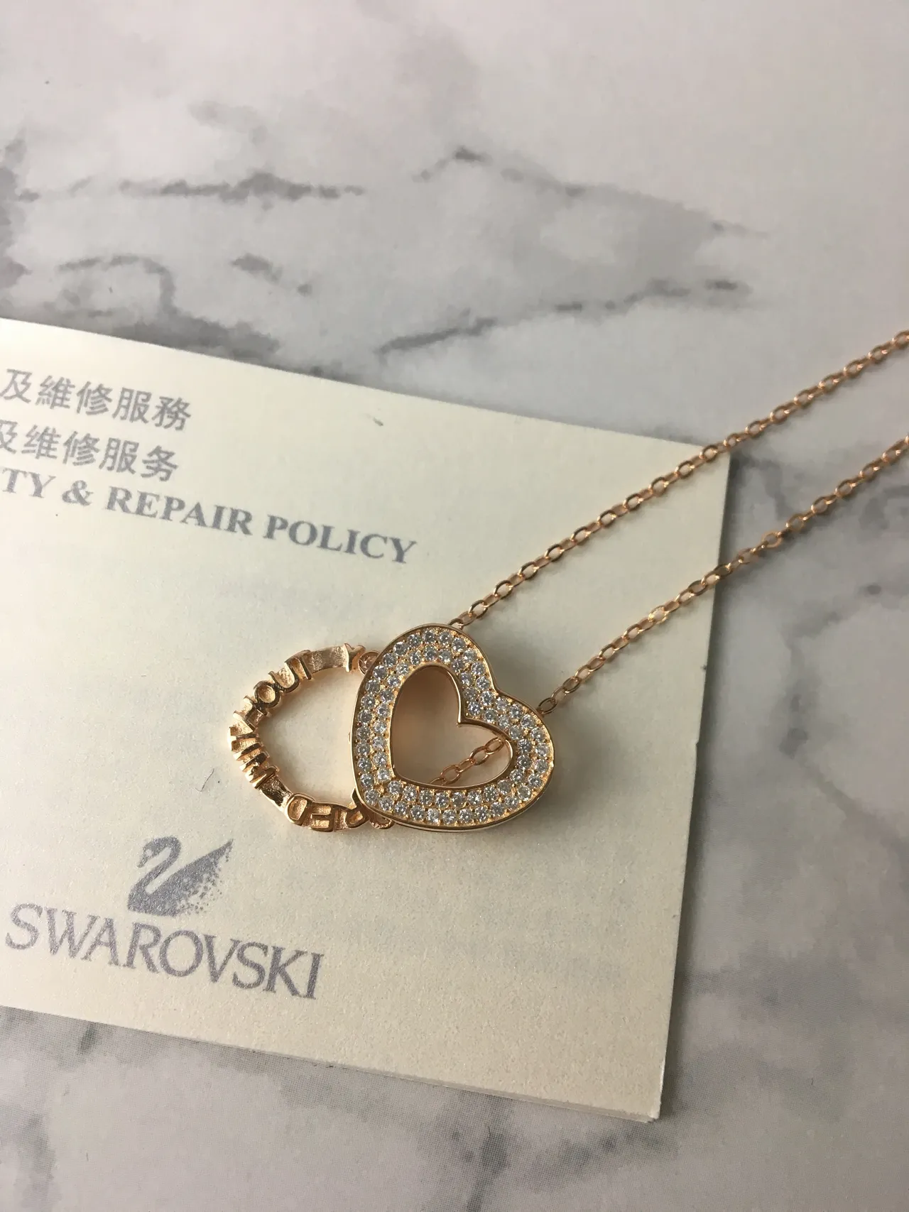 Swarovski Open Heart Pave Crystal Rose Gold-Tone Necklace 6