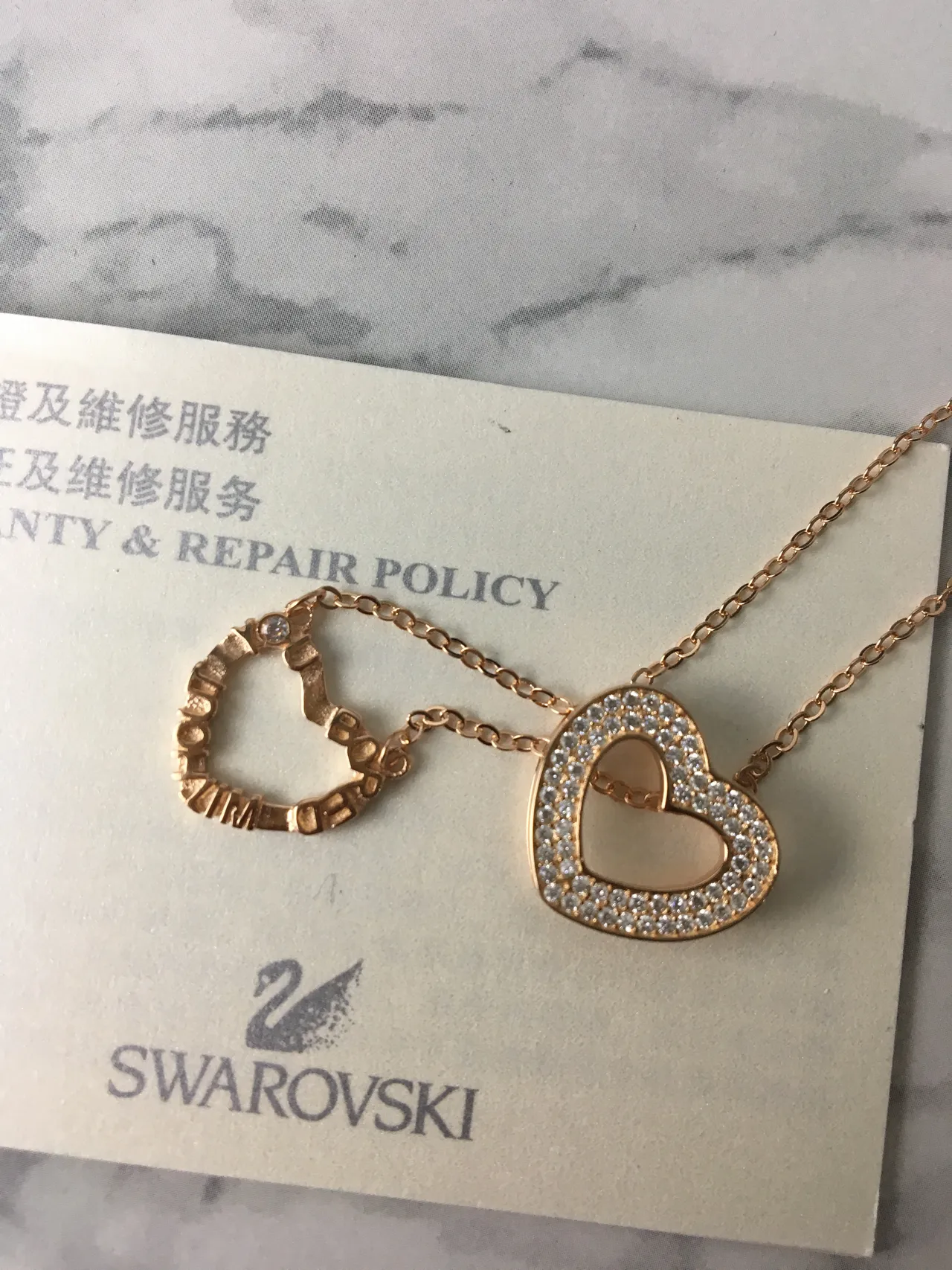 Swarovski Open Heart Pave Crystal Rose Gold-Tone Necklace 7