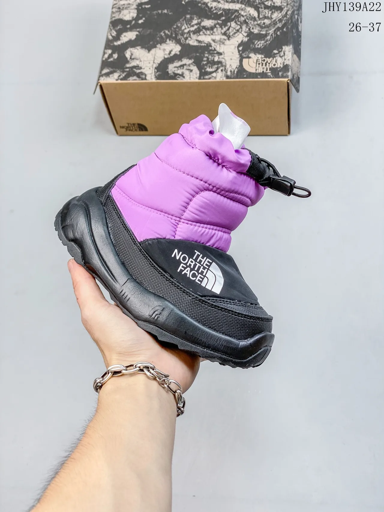 The North Face Kids Nuptse Boot Purple Black Snow Boots 4