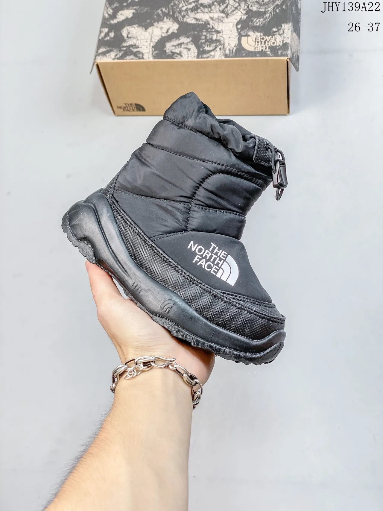 The North Face Kids Nuptse Boot Purple Black Snow Boots 8