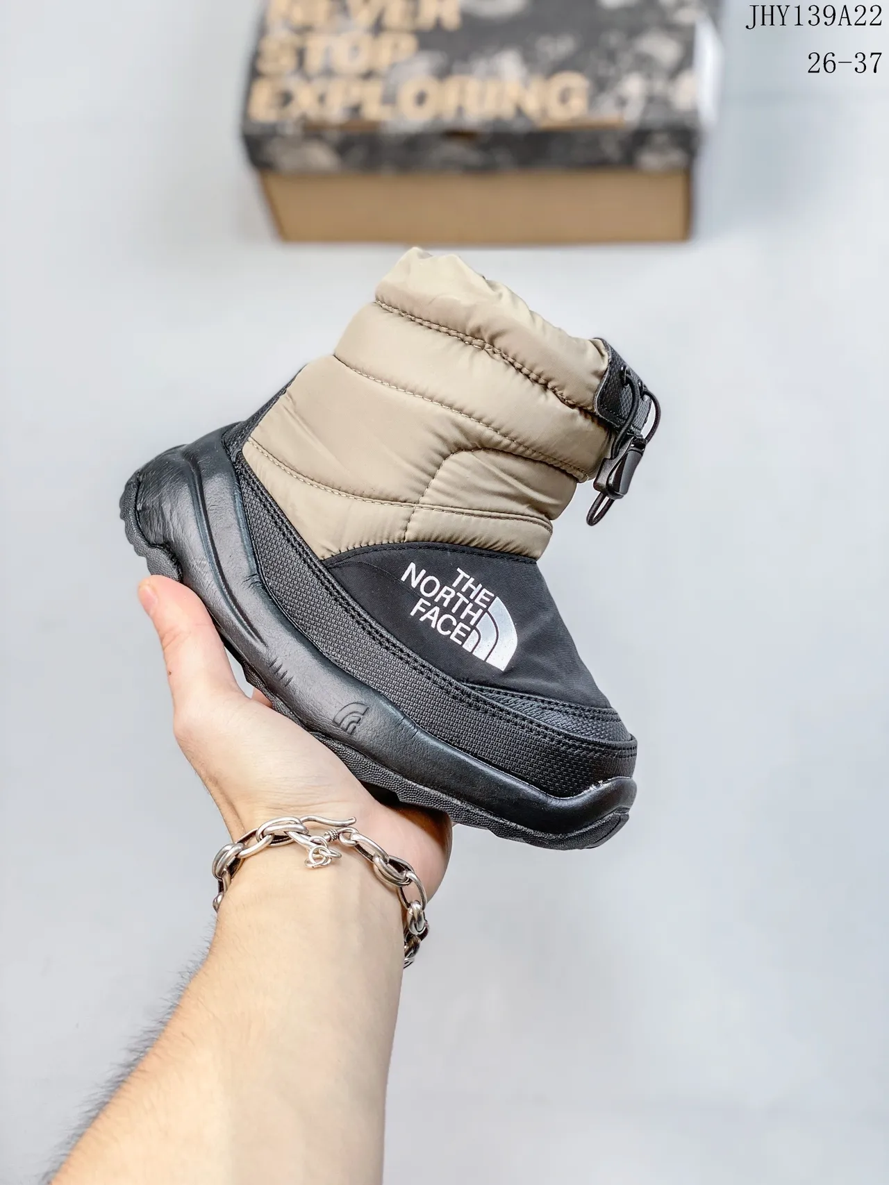 The North Face Kids Nuptse Boot Purple Black Snow Boots 11