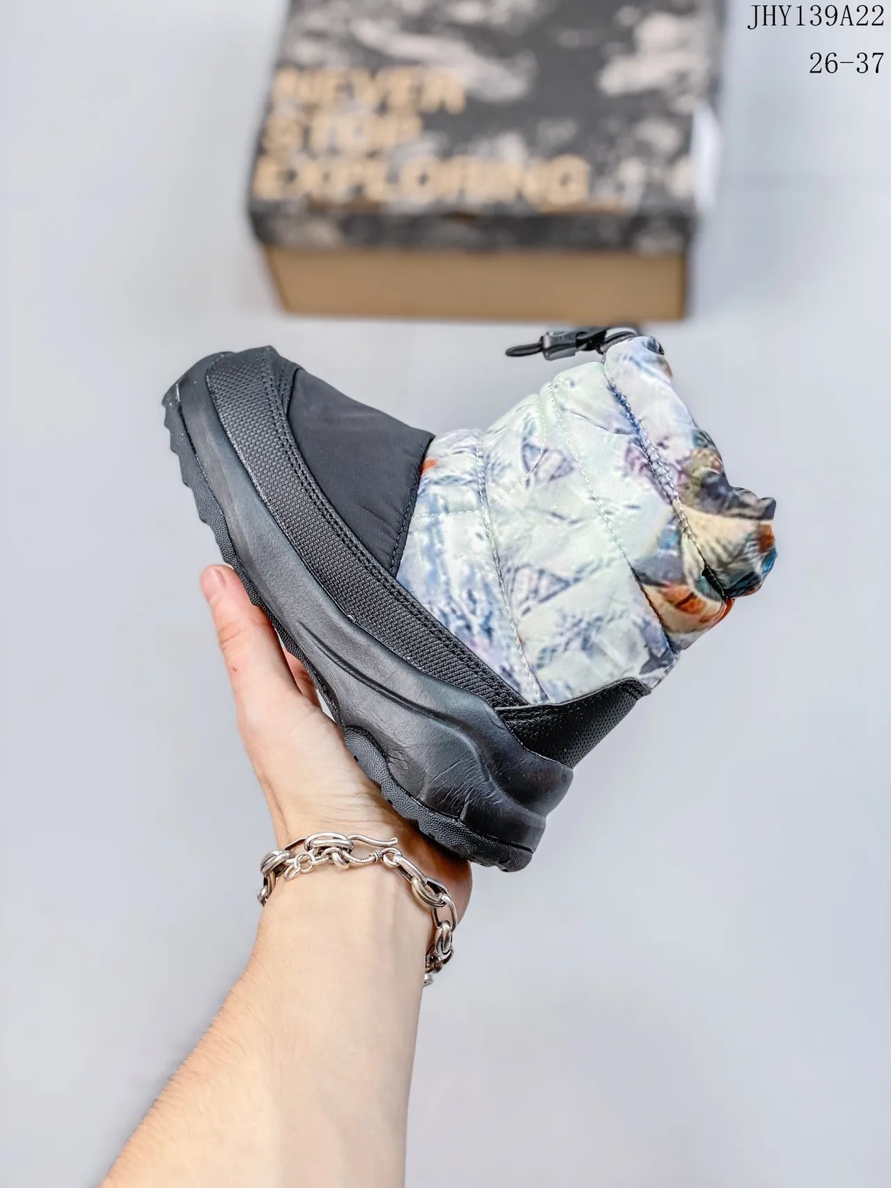 The North Face Kids Nuptse Boot Purple Black Snow Boots 13