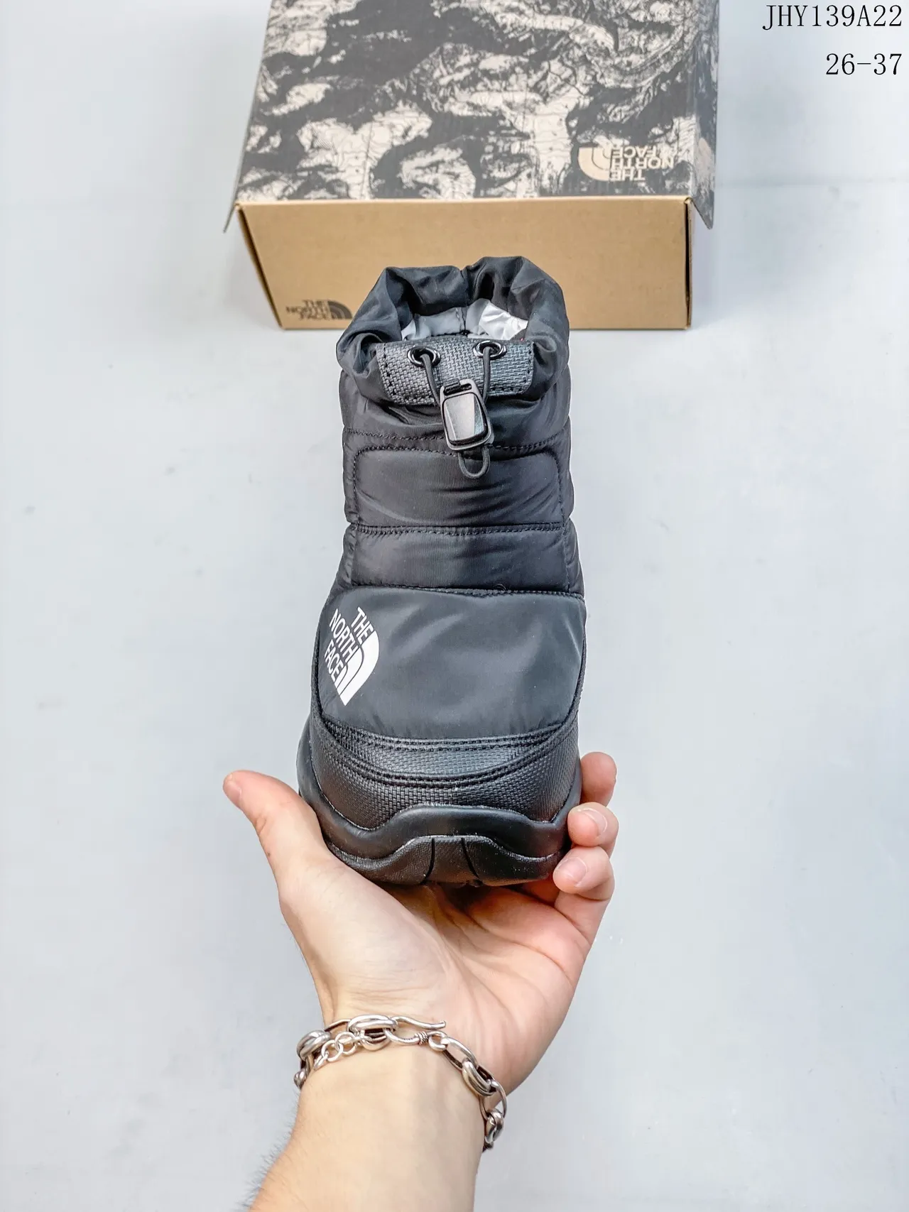 The North Face Kids Nuptse Boot Purple Black Snow Boots 22