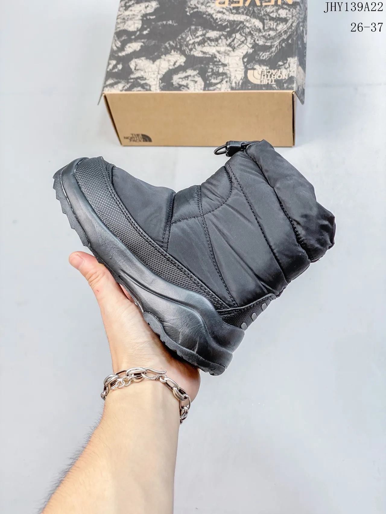 The North Face Kids Nuptse Boot Purple Black Snow Boots 23
