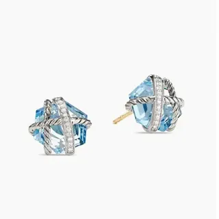 Tiffany & Co. HardWear Blue Gemstone and Diamond Stud Earrings