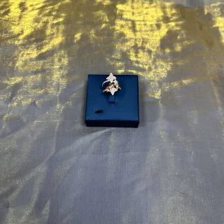 Tiffany & Co. Blue Gold Multi-Layered Star Motif Pavé-Set Clear Stones Ring