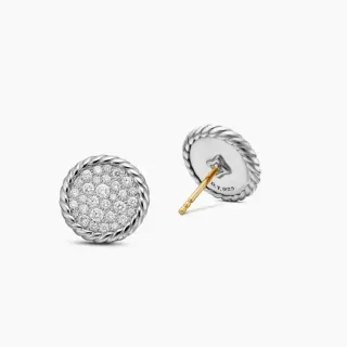 Tiffany & Co. Rope Pavé diamants boucles d'oreilles circulaires à clous