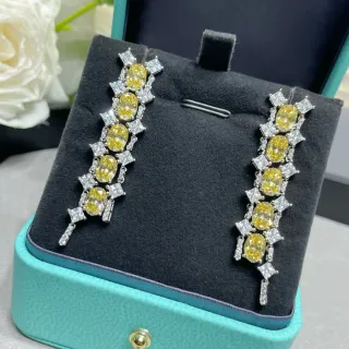Tiffany & Co. Boucles d'oreilles en cascade avec gemmes jaunes et transparentes