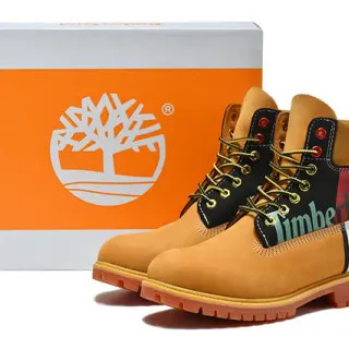 Timberland Premium 6-Inch Wheat and Black Work Boots