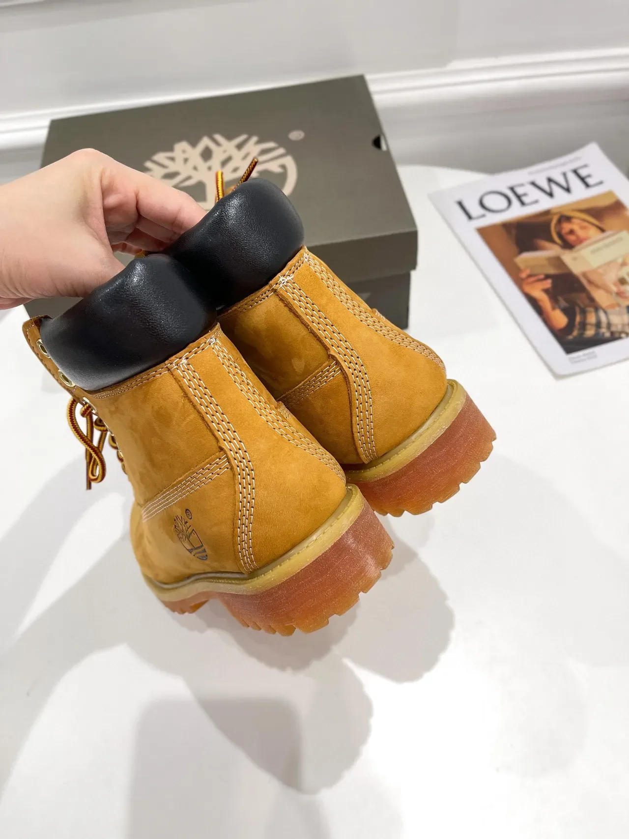 Timberland Premium 6-Inch Yellow Nubuck Work Boots 3