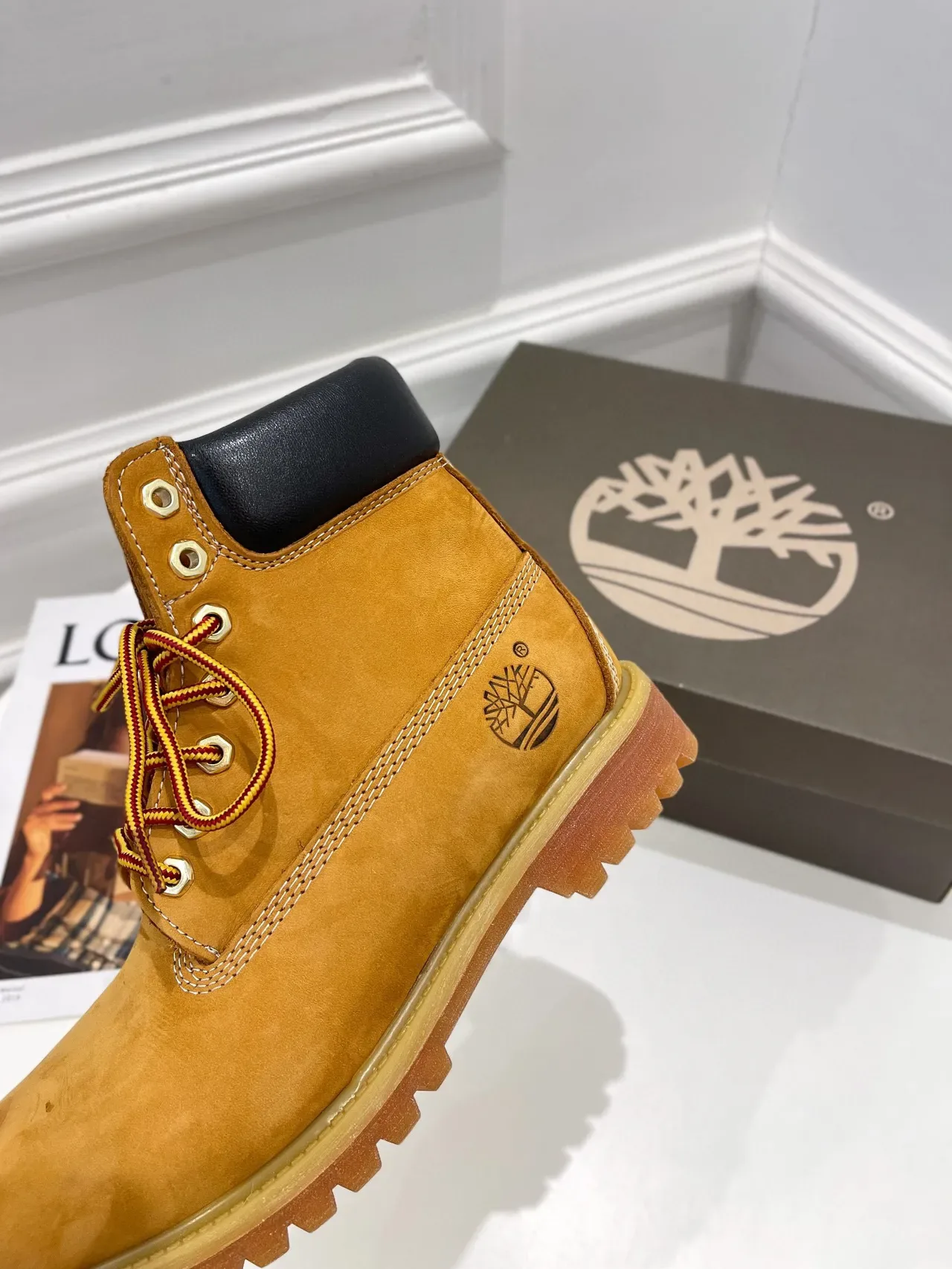 Timberland Premium 6-Inch Yellow Nubuck Work Boots 4