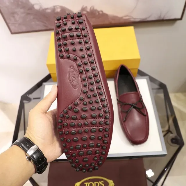 Tod's Gommino Burgundy Black Leather Braided Rope Bow Loafer 3
