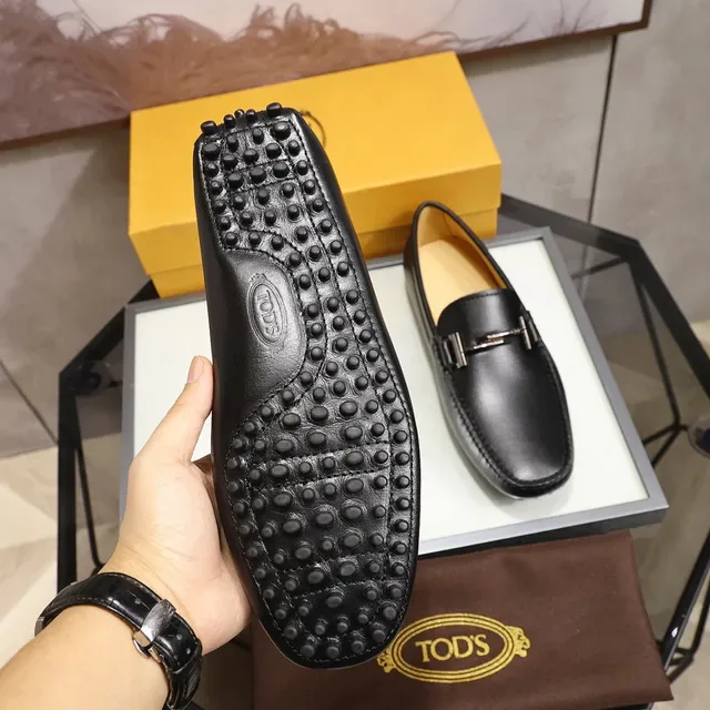Tod's Horsebit Loafer Preto Marrom Couro Fivela Loafer 2