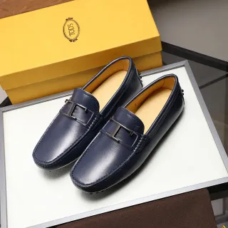 Tod's Gommino Loafer Cuero Navy Hebilla H-Bar Loafers