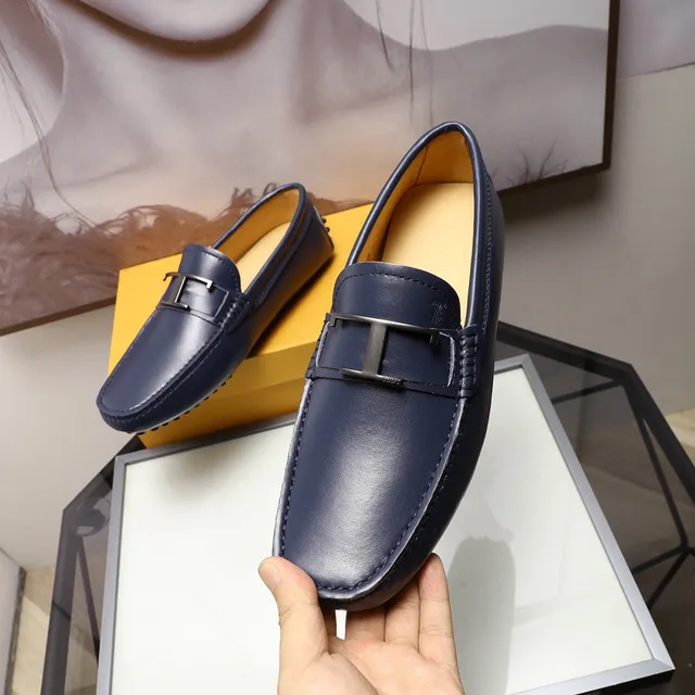 Tod's Gommino Loafer Cuir Marine Boucle H-Bar Loafers 5