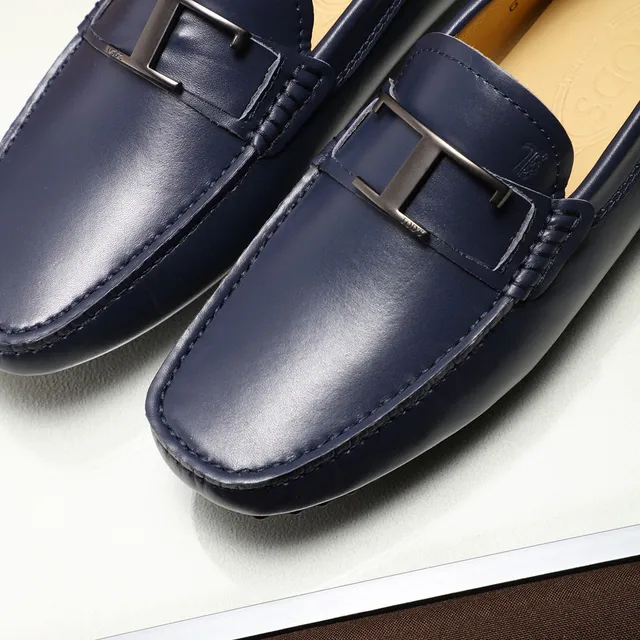 Tod's Gommino Loafer Cuir Marine Boucle H-Bar Loafers 7