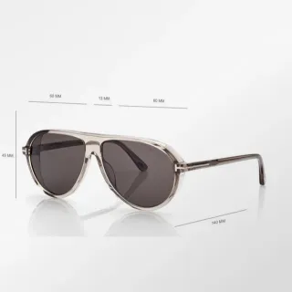 Tom Ford Marcus Translucent Gray Aviator Sunglasses