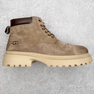 UGG Beige Brown Suede Upper Leather Collar Work Boots