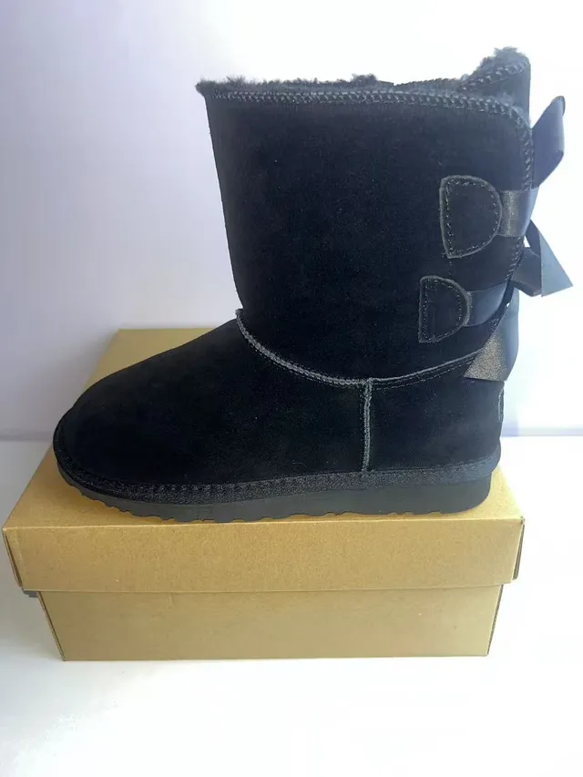 UGG Black Suede Upper Shearling Lining Ankle Boots 3
