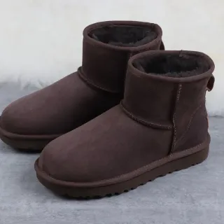 UGG ব্রাউন ব্ল্যাক সুয়েড আপার শিয়ারলিং লাইন্ড স্নো বুট