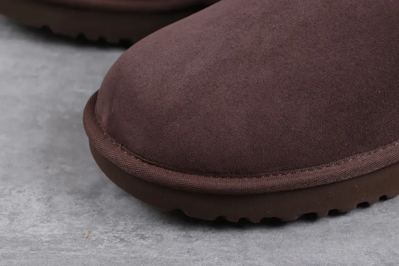 UGG Bottines de Neige Marron Noir Daim Doublé Shearling 6