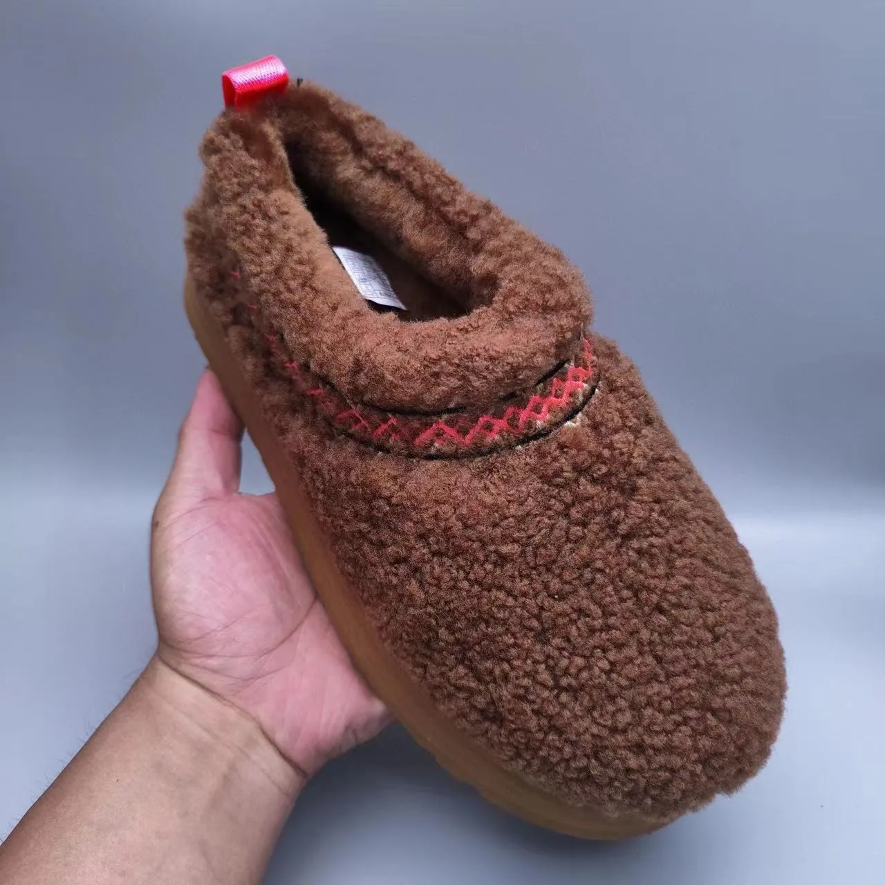 UGG Brown Red Shearling Upper Platform Sole Casual Shoes 3