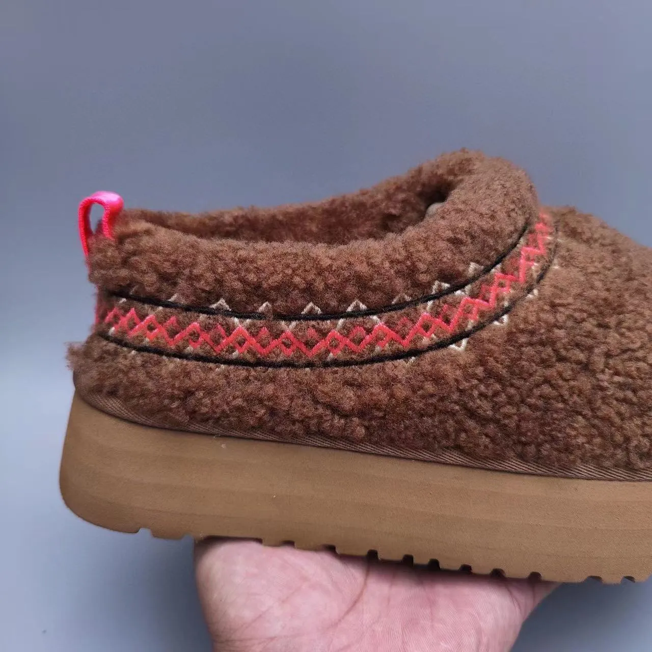 UGG Brown Red Shearling Upper Platform Sole Casual Shoes 6