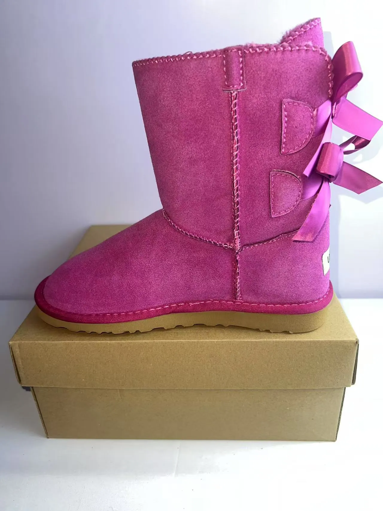 UGG Classic Mini Bow Pink Snow Boots 3