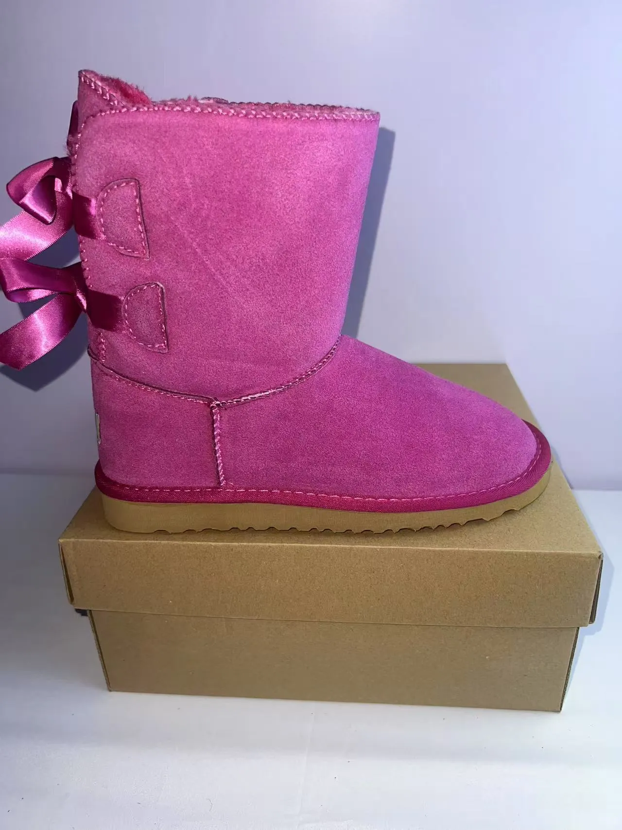 UGG Classic Mini Bow Pink Snow Boots 4