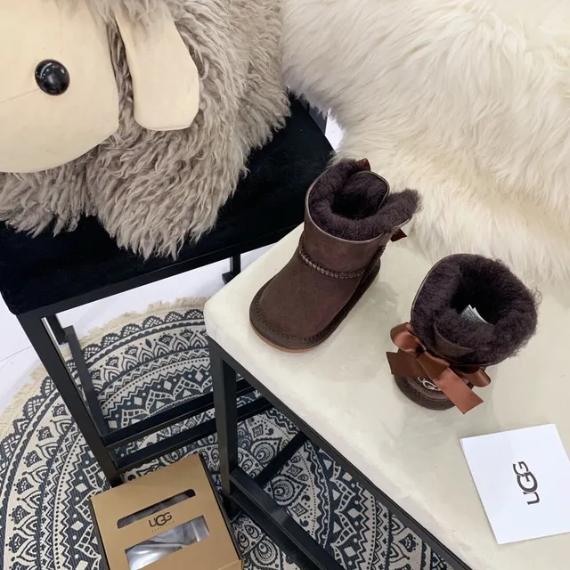 UGG Classic Mini Pink Suede Shearling Snow Boots 8