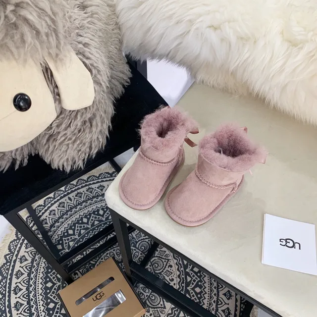 UGG Classic Mini Pink Suede Shearling Snow Boots 13