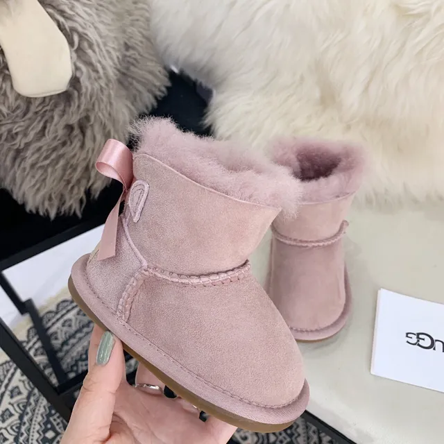 UGG Classic Mini Pink Suede Shearling Snow Boots 14