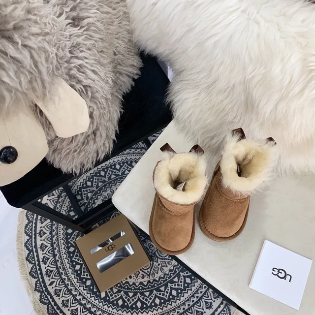 UGG Classic Mini Pink Suede Shearling Snow Boots 17