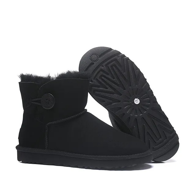 UGG Classic Short Black Shearling-Lined Snow Boots 3