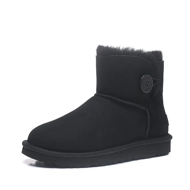 UGG Classic Short Black Shearling-Lined Snow Boots 4