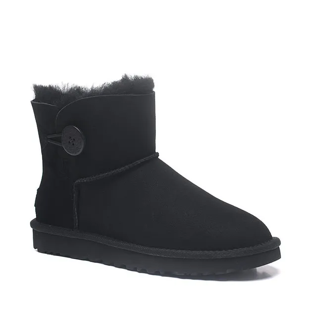 UGG Classic Short Black Shearling-Lined Snow Boots 6