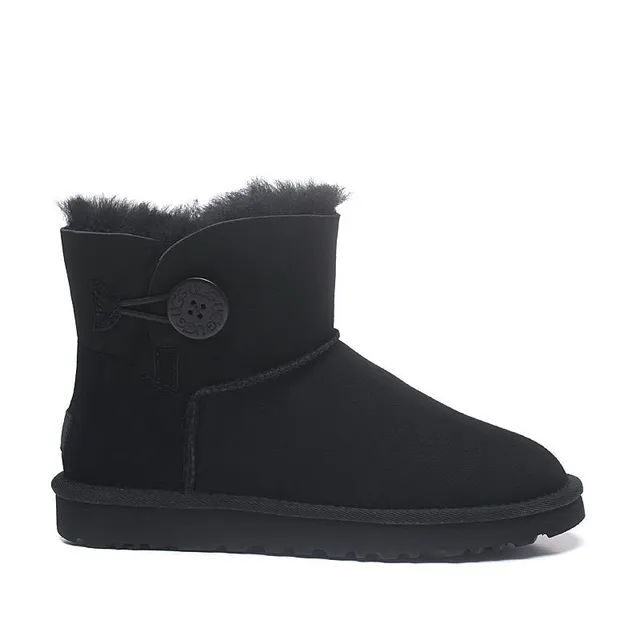 UGG Classic Short Black Shearling-Lined Snow Boots 7